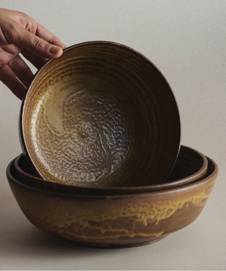 Aurum Stoneware Nesting Bowls: Set of 3