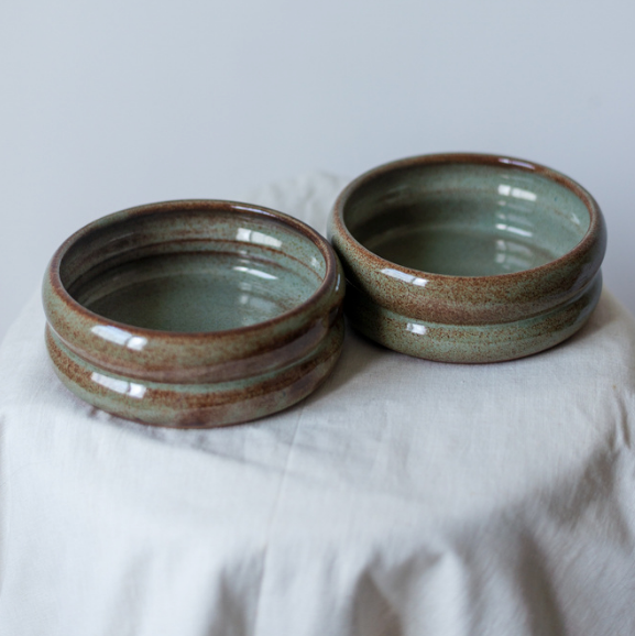 Tidal Wide Handmade Stoneware Bowls