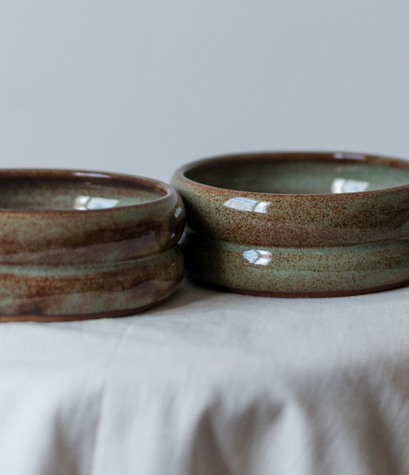 Tidal Wide Handmade Stoneware Bowls